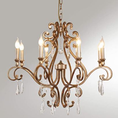 Vintage chandelier: vintage candle style with antique brushed silver finish