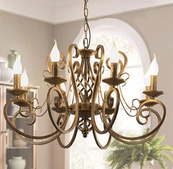 Vintage chandelier: rustic vintage metal pendant light fixture