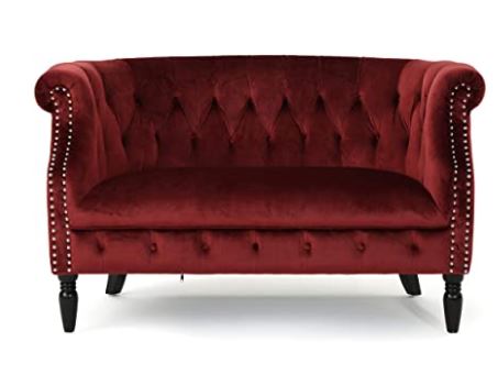 Vintage couch: melaina tufted chesterfield velvet loveseat