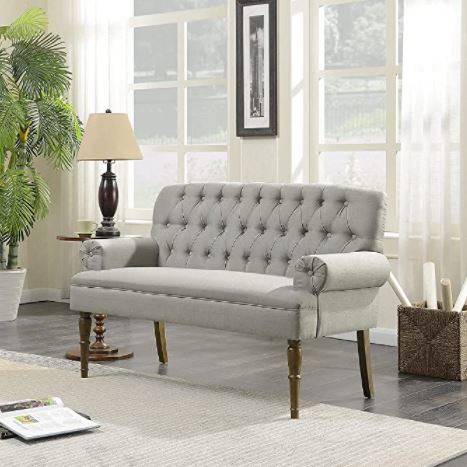 Vintage couch: button tufted vintage loveseat