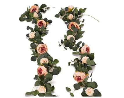 Vintage flowers: garland vintage fake flower peony rose vine