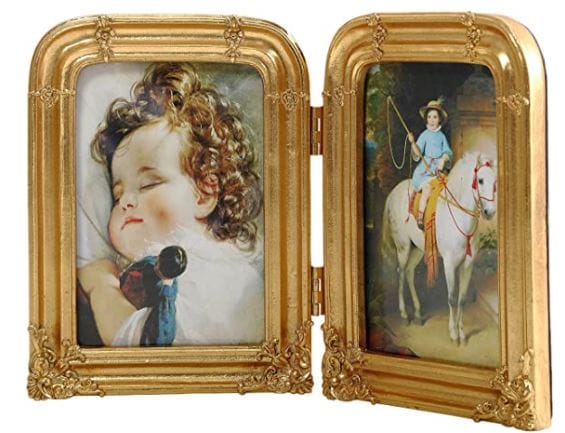 Vintage frame: double folding picture frame