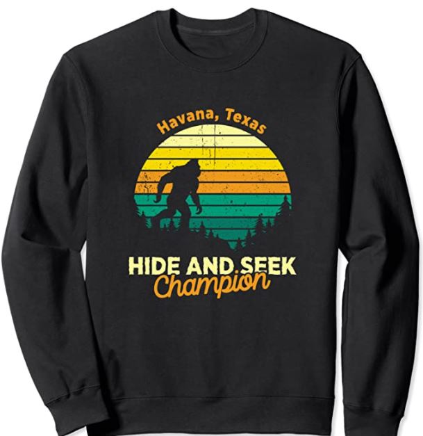 Vintage havana: retro sasquatch havana, texas bigfoot state sweatshirt