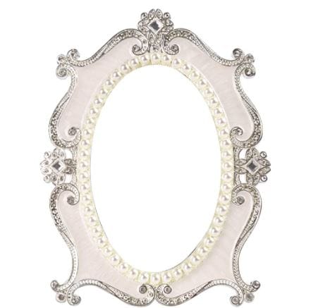 Vintage mirror: nerien decorative tabletop oval mirror vintage metal desktop mirror