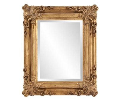 Vintage mirror: hanging rectangular accent rustic antique gold wall mounted mirror