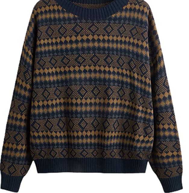 vintage sweaters: Long Sleeve Vintage Pullover Sweater