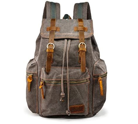 Vintage backpack: gearonic tm men 21l vintage canvas backpack