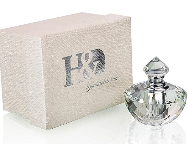 Vintage perfume bottles: h&d crystal glass art deco vintage style perfume bottle