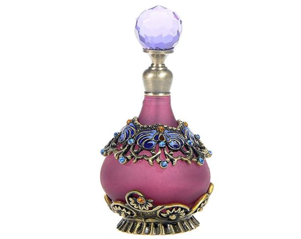 Vintage perfume bottles: purple vintage refillable crystal decor perfume bottle