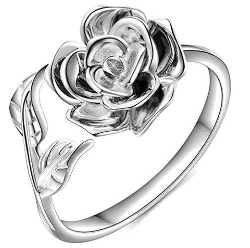 Vintage rings: jude jewelers retro vintage stainless steel flower and leaf ring